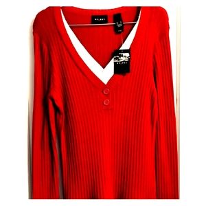 ❇️NWT❇️ Axcess Red Ribbed Sweater